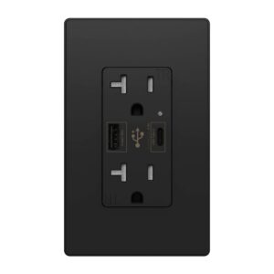 4.8A USB C outlet 20A Black