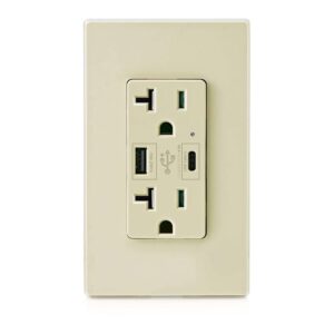 USB C Outlet PD 24W 20A Ivory