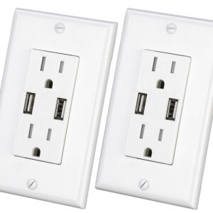 3.1A USB Wall Outlet, 2pack